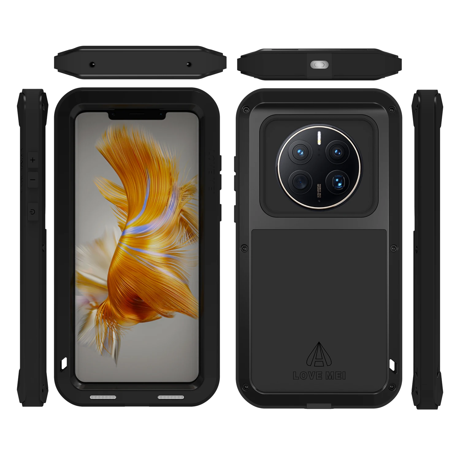 Love Mei Metal Phone Cases For Huawei Mate 50 Pro Aluminum Armor Shockproof Heavy Duty Case For Mate50 Pro Protective Cover