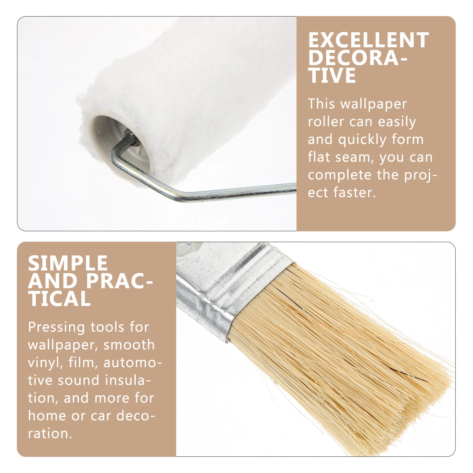 

3pc Wallpaper Tool Kit Seam Roller for Peel Stick Smoothing Pressing Tools Wall Decor Accessories