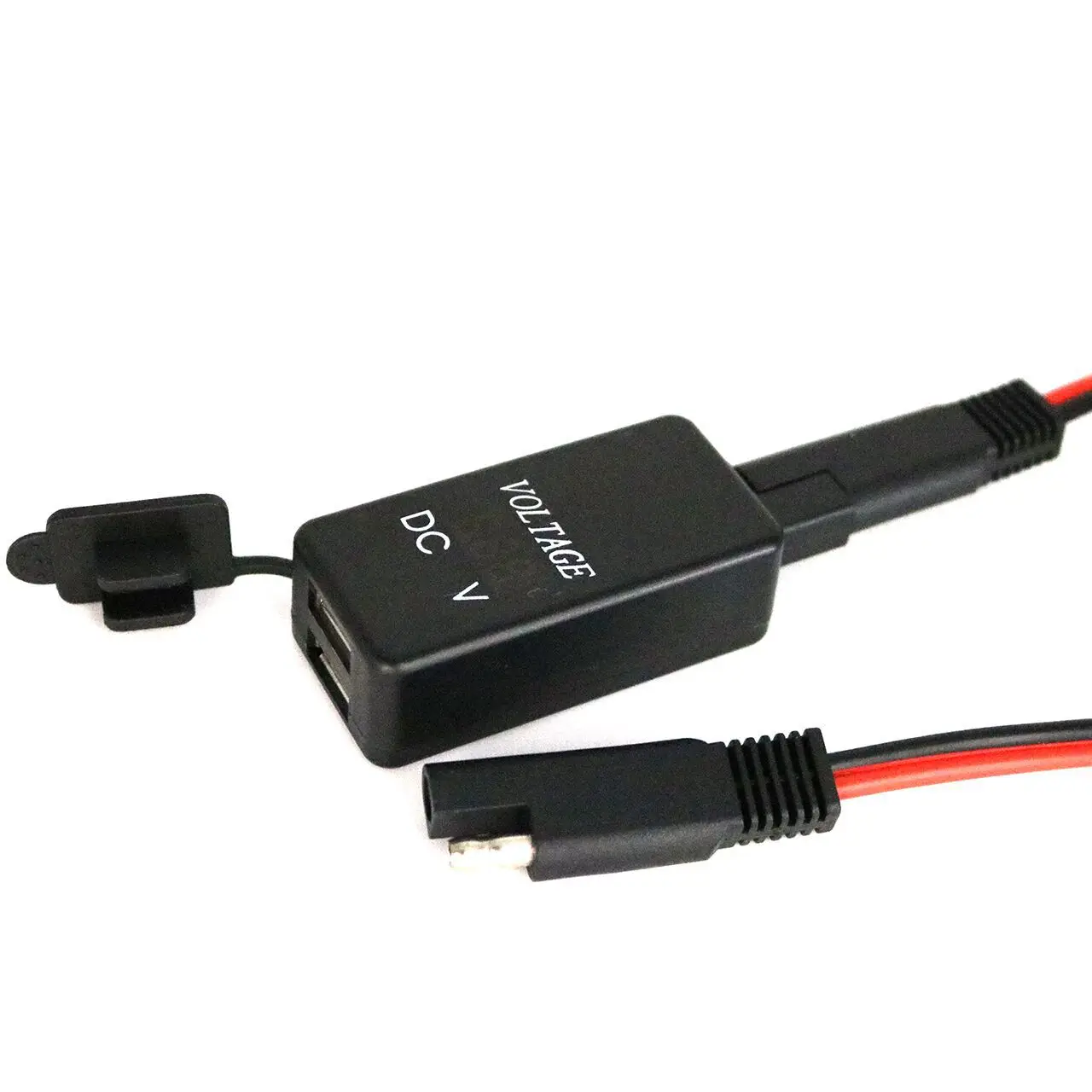 SAE na USB Adapter z woltomierzem motocykl szybkozłączka z wodoodporna podwójna ładowarka USB do smartfona Tablet GPS