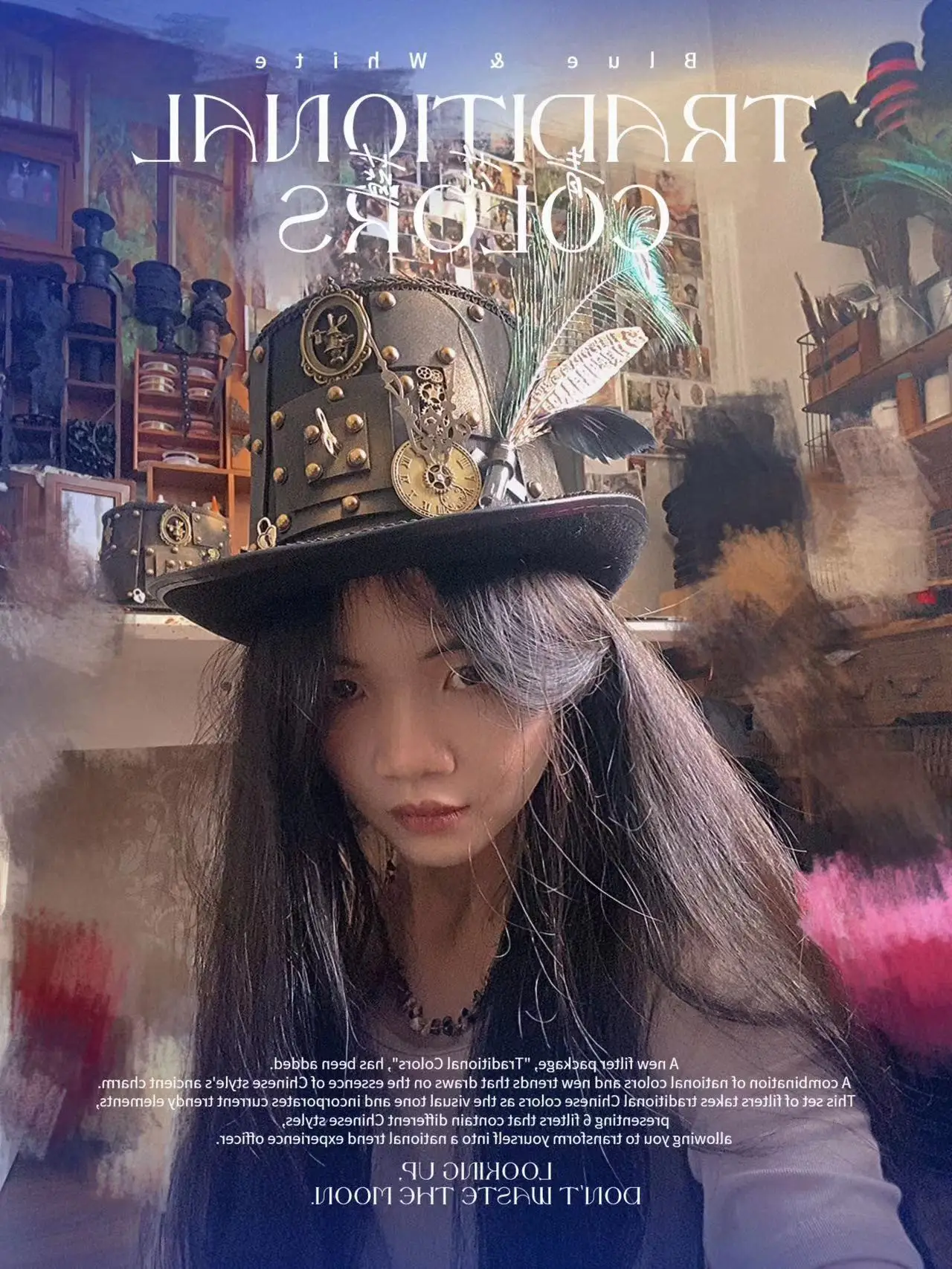 New Alice Retro Feather Hat Performance Party Hat Stage Show Performance Photo Studio Photography Metal Gear Children Hat