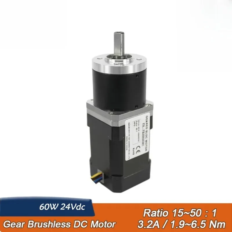 42 DC Brushless Motor 30W 24V Planetary Gear Motor BLDC Driver Kit Adjustable Speed Forward Reverse Controller Robot Automation