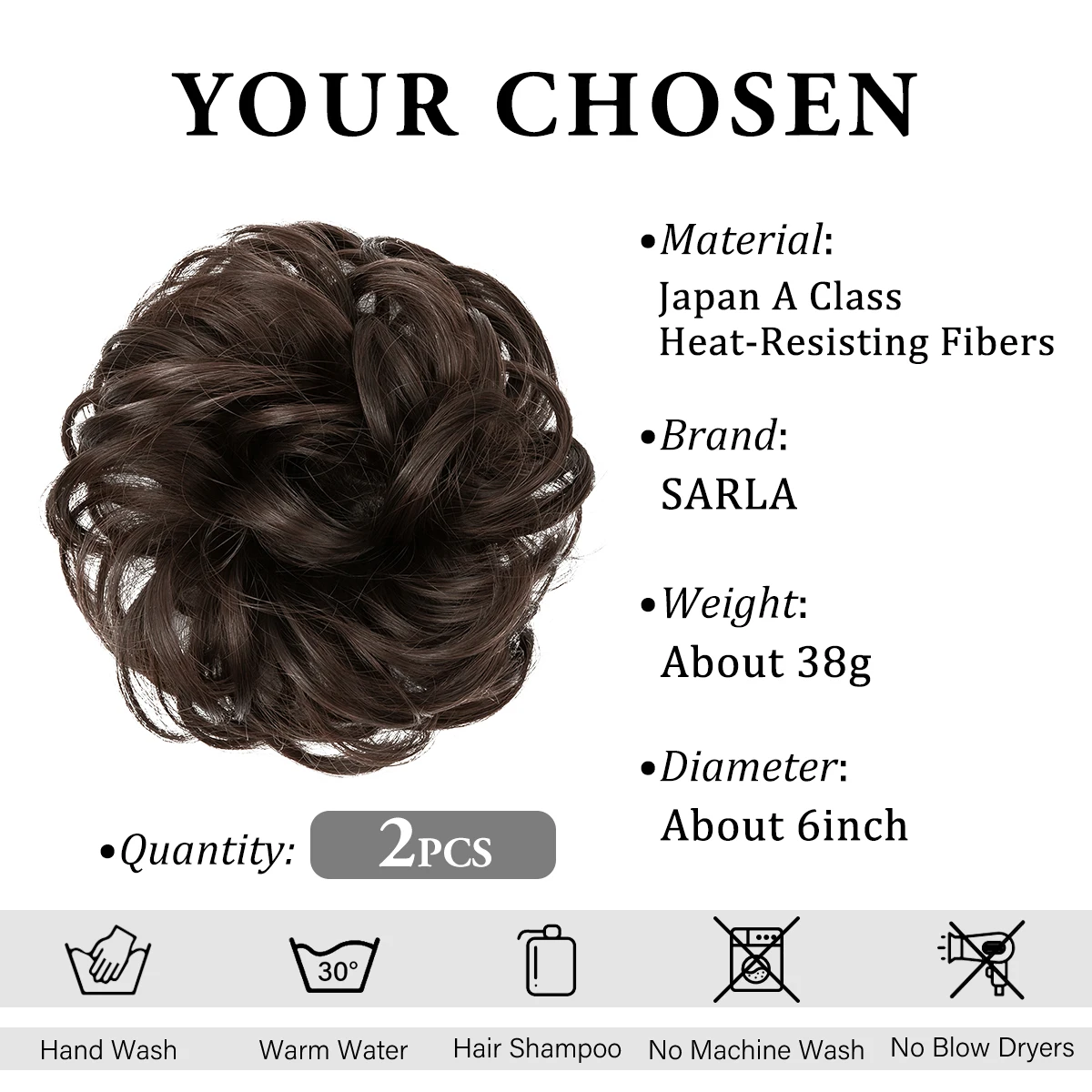 2PCS Synthetic Hair Bun Extensions Messy Curly Elastic Scrunchies Hairpieces Synthetic Chignon Donut Updo Hair Pieces for Women