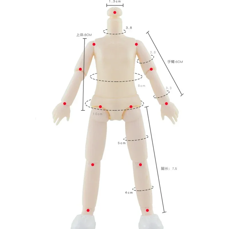 Bjd人形アクセサリーヘッド,子供用,服なし,13の可動式ジョイント,1,8〜12cm