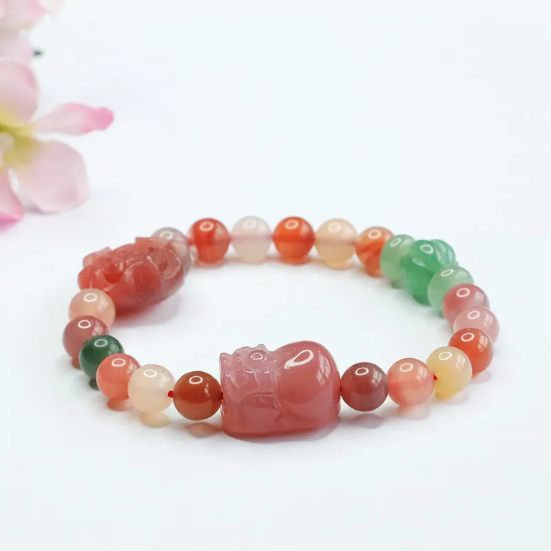 Yaoyu Yanyuan Agate Bracelet Peony Flower Bracelet Jewelry Factory Live Supply Mn2081807