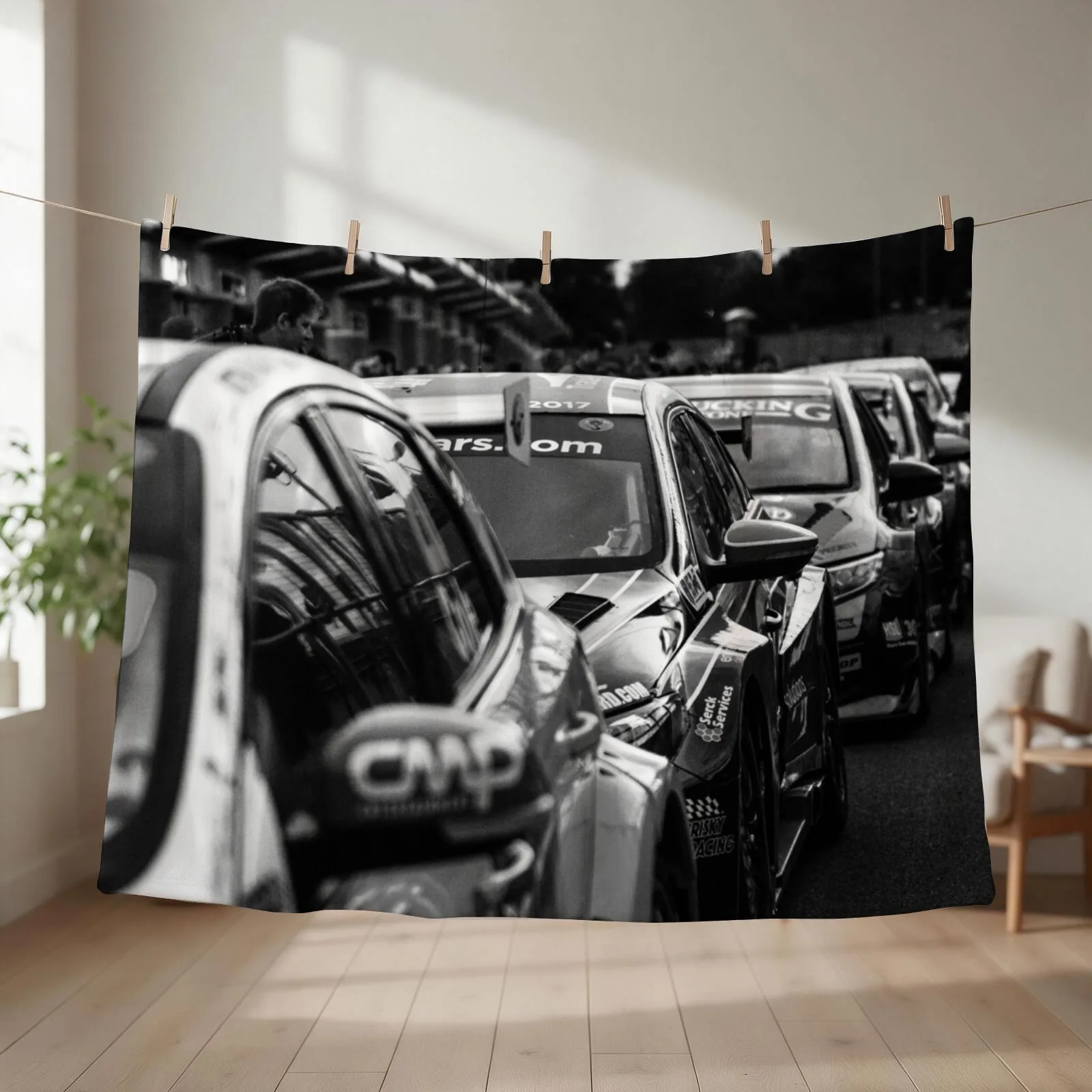 BTCC British Touring Car Lineup Throw Blanket couch cozy soft plush fuzzy picnic outdoor blanket