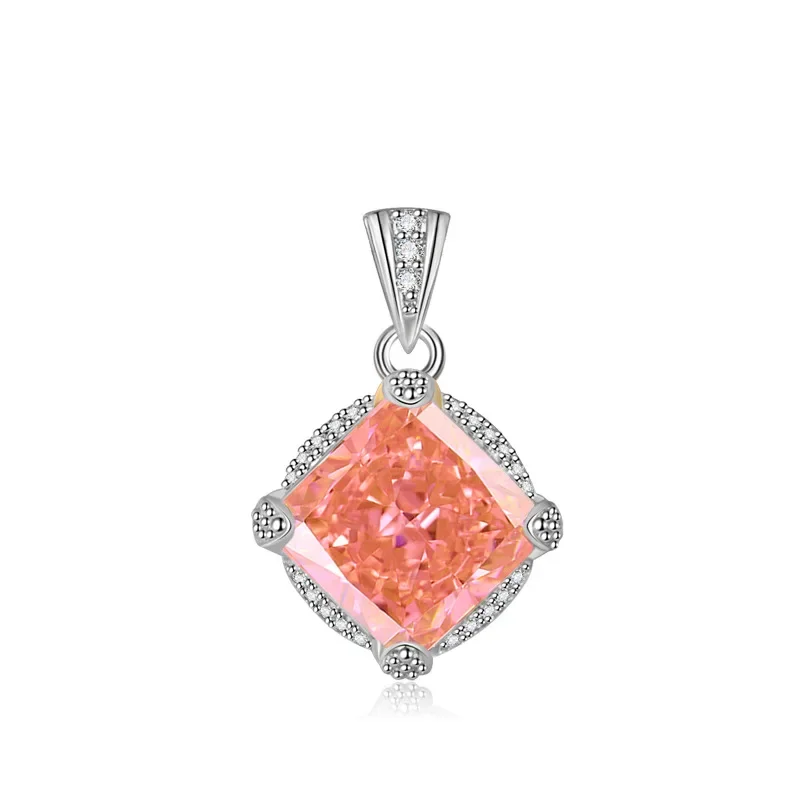 New Ice Cut Pendant Papara Just High Carbon Diamond Square Necklace Women And Girls Precious Luxury Jewelry Gift Party Wholesale
