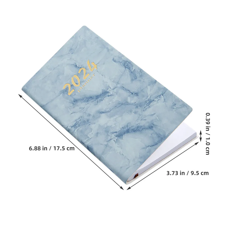 2024 English Daily Planner Academic Diary Stylish Luxurious Cover Full Year Planning Pages Portable Convenient Planner Organizer