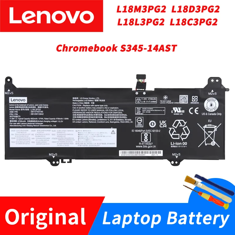 

Original Lenovo Chromebook S345-14AST L18M3PG2 L18D3PG2 L18L3PG2 L18C3PG2 Laptop Battery