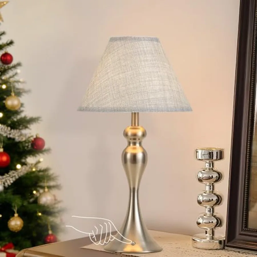 

Rechargeable Cordless Table Lamps, Battery Operated Lamp with Fabric Shade for Decor, 3 Color Stepless Dimming LED Table Light,
