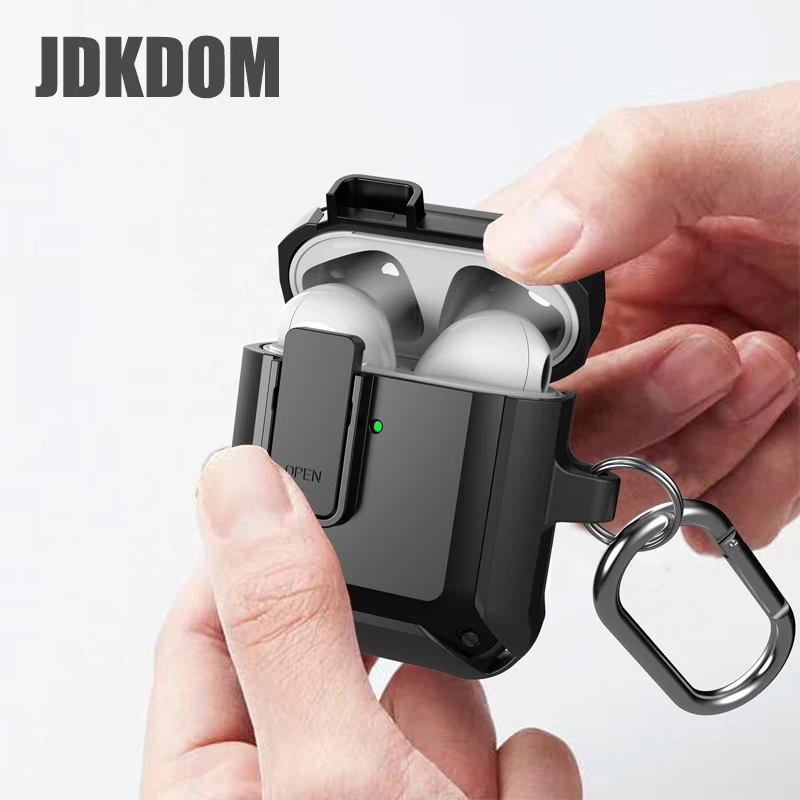 

JDKDOM Shockproof Keychain Switch Earphone Cover For Airpods 1 2 3 Wireless Bluetooth Headphone Case For Airpods Pro 2