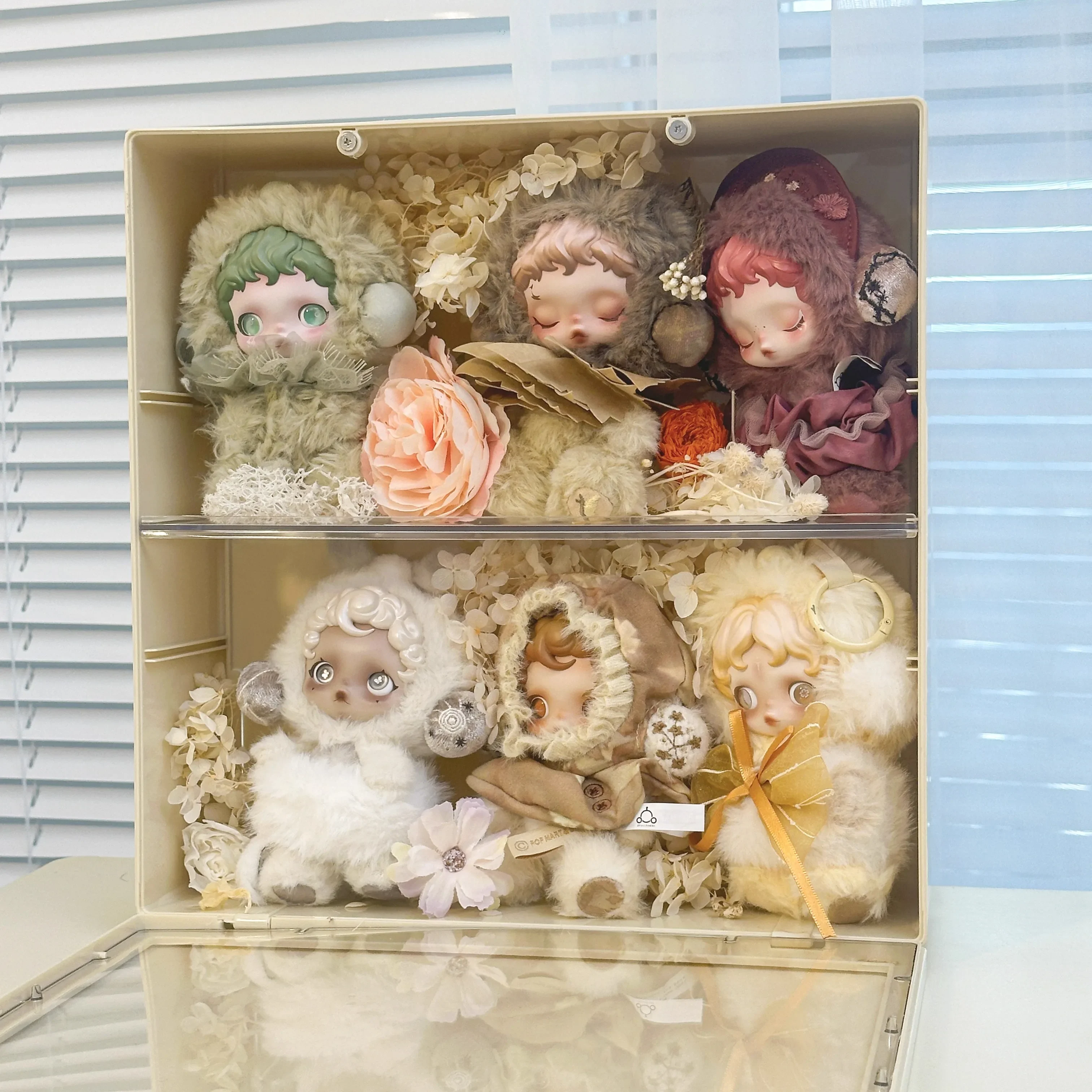 Wall-Mounted Display Box for SKULLPANDA and LABUBU Vinyl Doll Storage Box Dustproof Plush Toy Action Figures Storage Cabinet