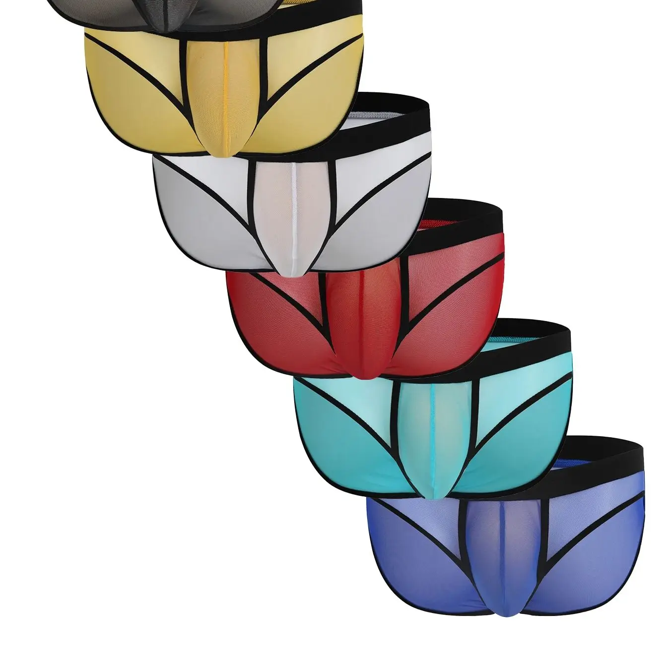 

Men Sexy Briefs Mesh Sheer Underwear Low Rise U Convex Pouch Panties Mesh Transparent Breathable Lingerie String Homme