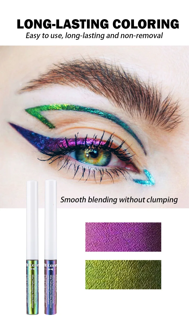 Fit Colors Optical Chameleon Liquid Eyeliner Lasting Easy Color Anti-Sweat Light Change Color Stage Set Pearl Liquid Eyeliner