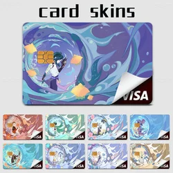 Anime Game Furina Neuvillette Xiao Wanderer Raiden Anime Cartoon Sticker Film Skin for Credit Card Debit Bank Bus Card