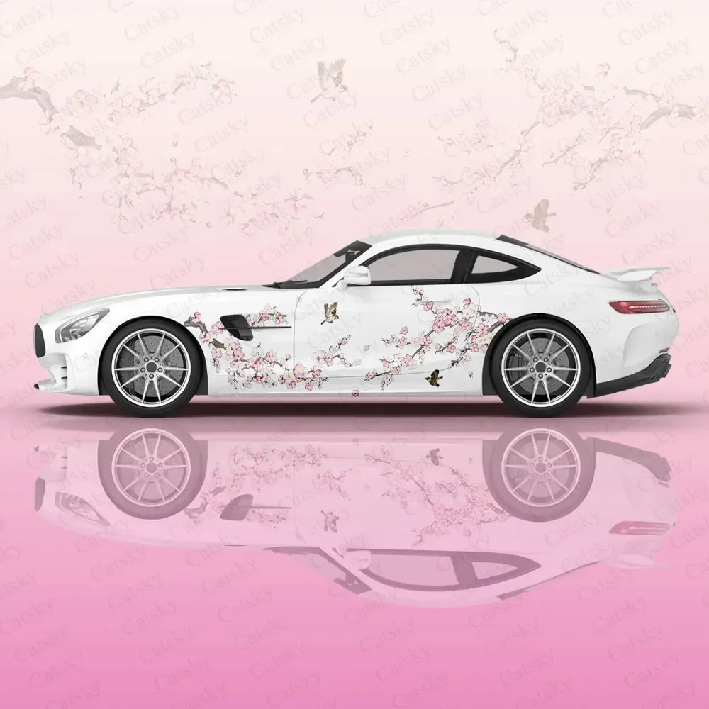 Bird Branch Flower Car Body Stickers Itasha Vinyl Car Side Decal Sticker Car Body Sticker Decor Stickers Auto Protective Film