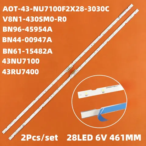 2pcs LED backlight strip for Samsung UE43NU7192U UE43RU7092 UN43NU7100 UE43NU7140 UE43NU7125 UN43RU7400G UE43RU7100U BN61-15482A