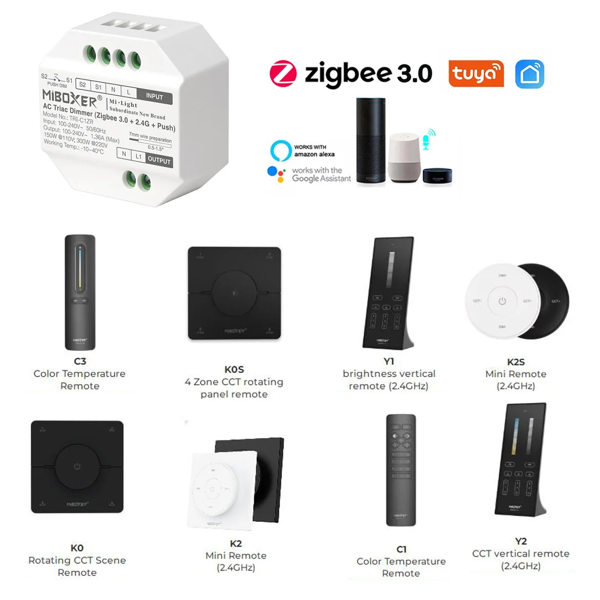 Контроллер MiBoxer 2.4G Remote (CCT и яркость), совместимый с продуктами серии MiBoxer/Mi-Light 2.4G