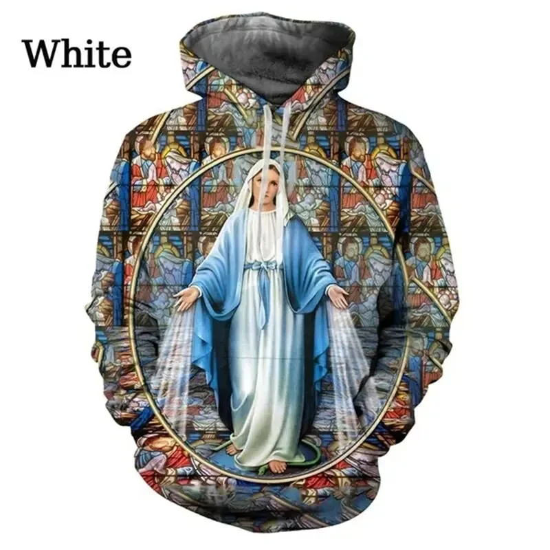 

3D Print Hoodies Blessed Virgin Mary&Jesus Faith Love Hope Hoodie for Men Women Long Sleeve Pullovers Sweatshirt Ropa Hombre