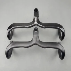 3K No logo 28.6mm Bicycle Carbon Handlebar Road 3K Ultralight Integrated Handlebar and Stem Bicycle Handlebars