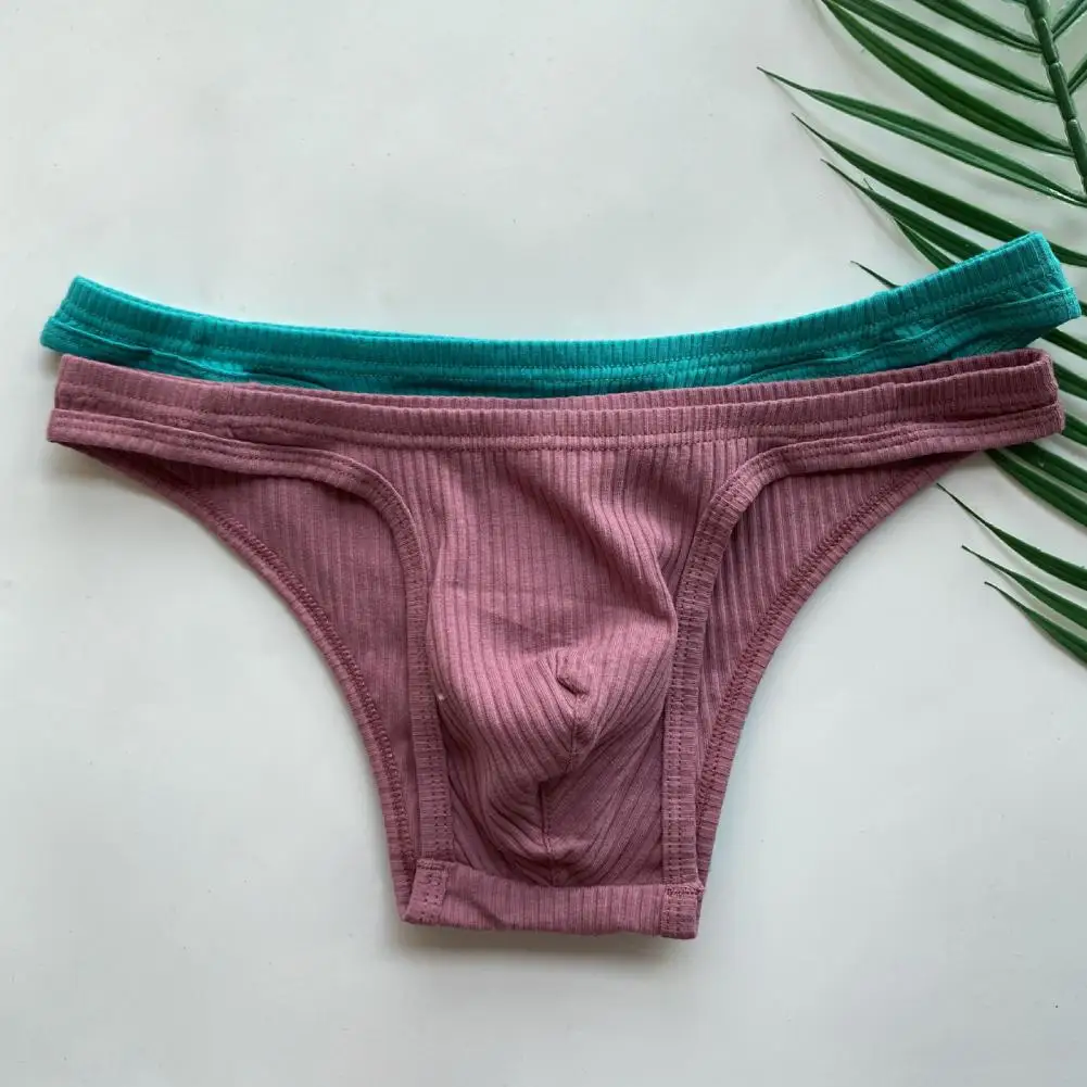 Underwear Trendy Pure Color Men Underpants Soft Men Briefs Solid Color Inner Wear Garment