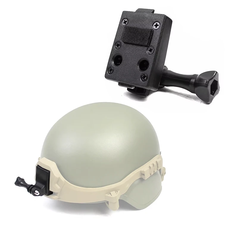 1 pièce pour casque tactique M19 de nouveau style, support de montage sur rail pour caméra d'action/support de téléphone compatible avec l'interface de type GoPro.