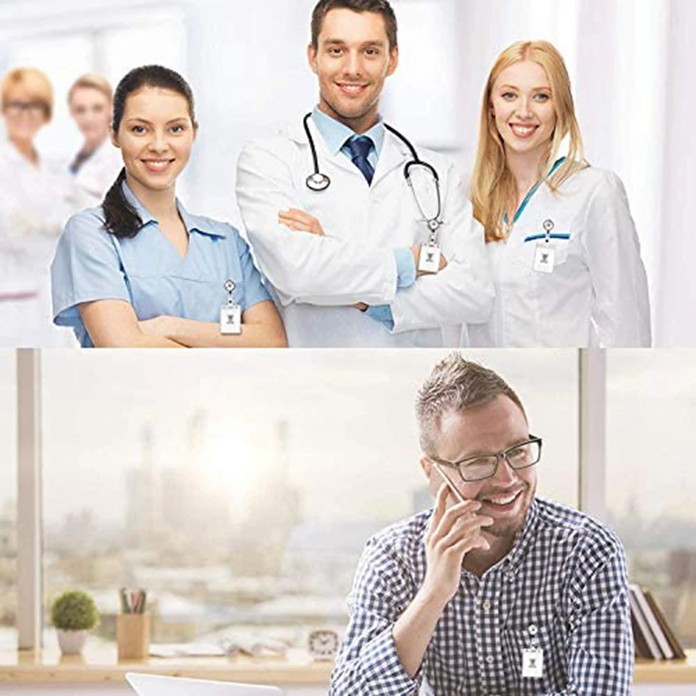 3PCS Badge Reels Retractable Flower Badge Holder with Alligator Clip Id Name Tag Holders for Office Worker Nurses