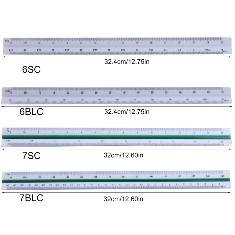 Triangular Scale Ruler 30cm Plastic Drafting Scale Architect Engineer Drop Shipping