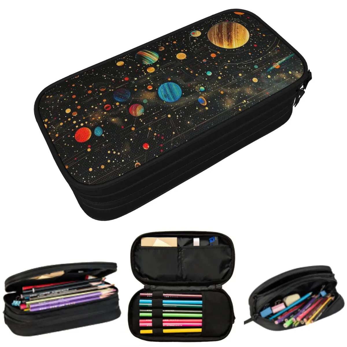 Solar System Pencil Case for Studen Gifts Pen Box Pencil Bag Stationery Supplies Pen Holder Bag