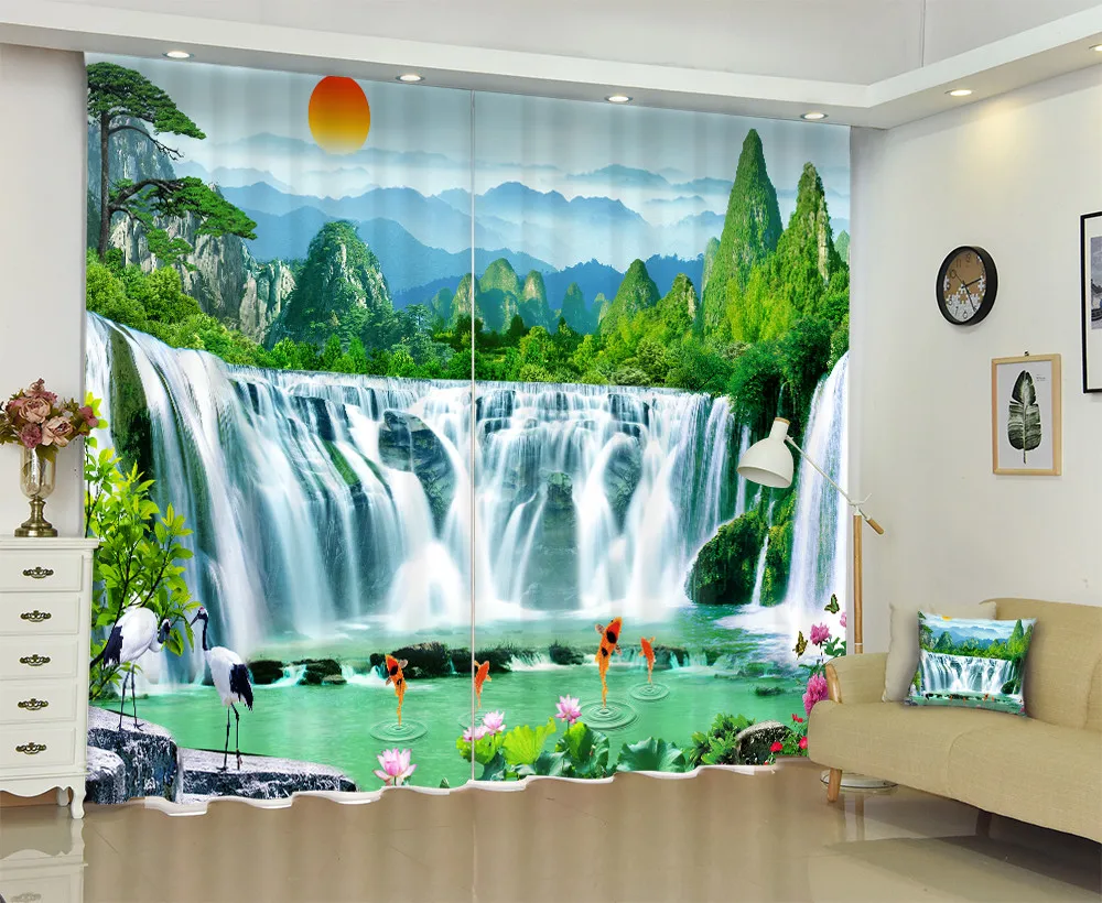 Printing Of nature Landscapes Window Curtain 3D Curtains For Living Room Blackout curtain waterfall curtain