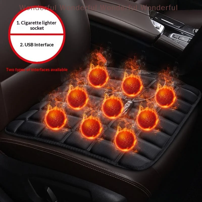 

5V USB Heated Car Seat Cover 43x43cm Electric Heating Pad Universal Car Seat Heating Cushion Foot Warmer For Autumn And Winter