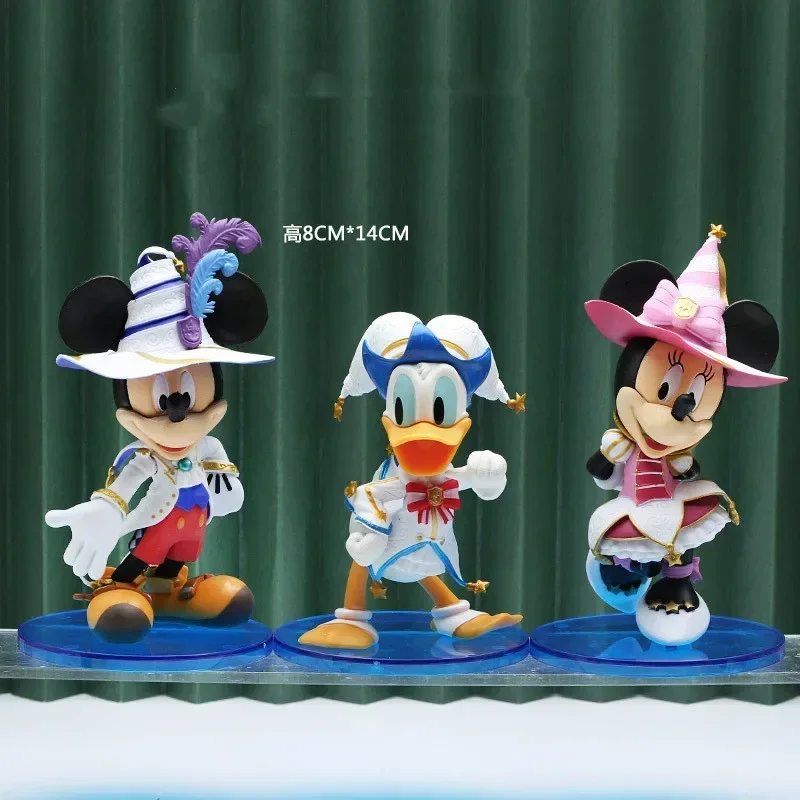 Figur aksi Mini anak-anak, dekorasi kue Disney imut, Donald Duck, Mickey, Mouse, mainan Model Pvc Mini, untuk anak-anak, hadiah kreatif