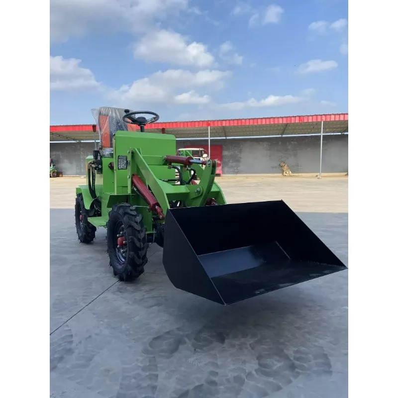 

New Energy High Efficiency Four Wheel Drive Electric Loader Self Loading Mini Tractors with Front End Loader Factory for Sale