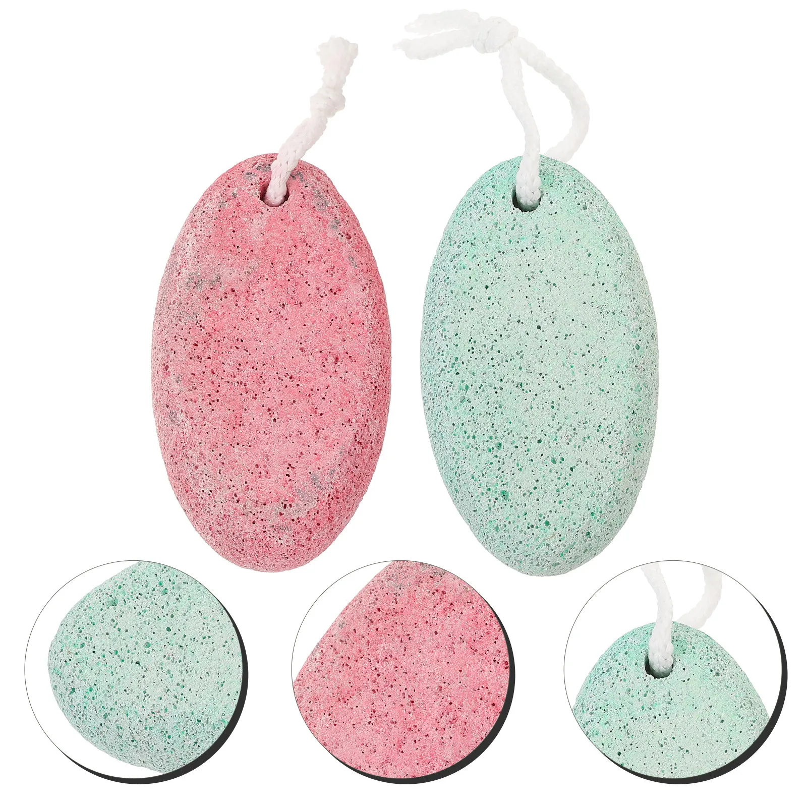 

2Pcs Volcanic Grinding Foot Stones Double-Sided Pedicure Tool Exfoliate Dead Skin Callus Remover Foot Care Accessory Travel Gift