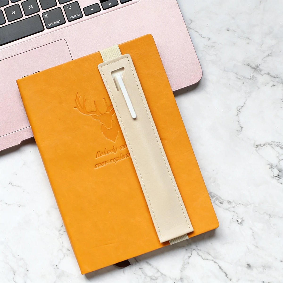 1pc Elastic Notebook Band Holders Adjustable Pen Sleeve Pouch PU Leather Adjustable Pencil Holder Straps for Notebook Planners B image 6