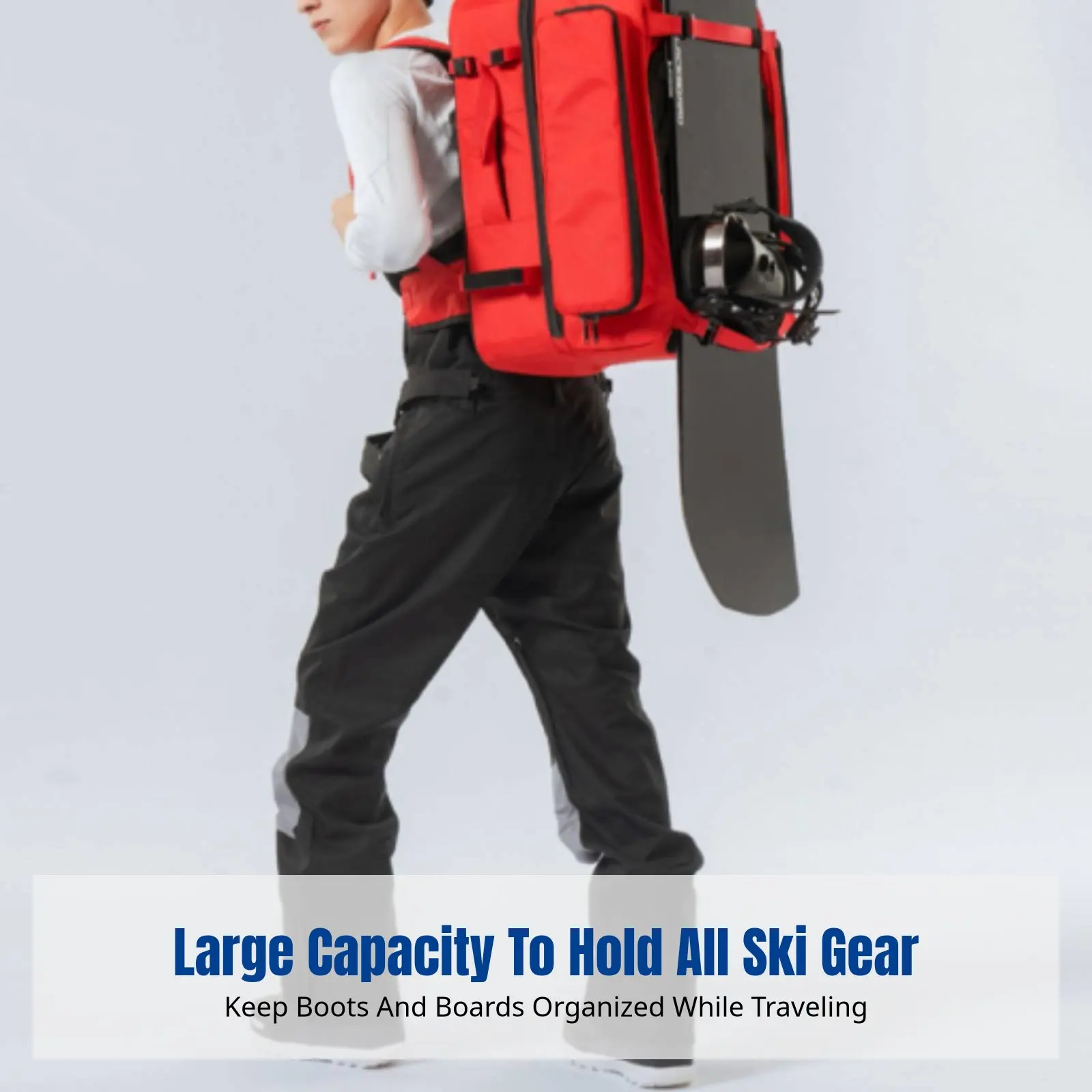 

Рюкзак для лыж, водонепроницаемый, с двумя лямками, большой вместимости, с разделением на сухое и влажное отделение, для хранения зимнего снаряжения