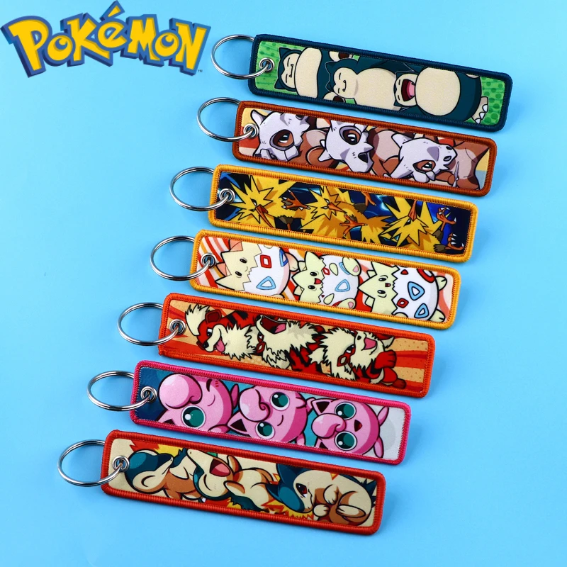 

Pokemon Mew Snorlax Cubone Clothing Anime Figure Keychain Accessory Bag Backpack Pendant Keyring Decoration Children Toy Gifts