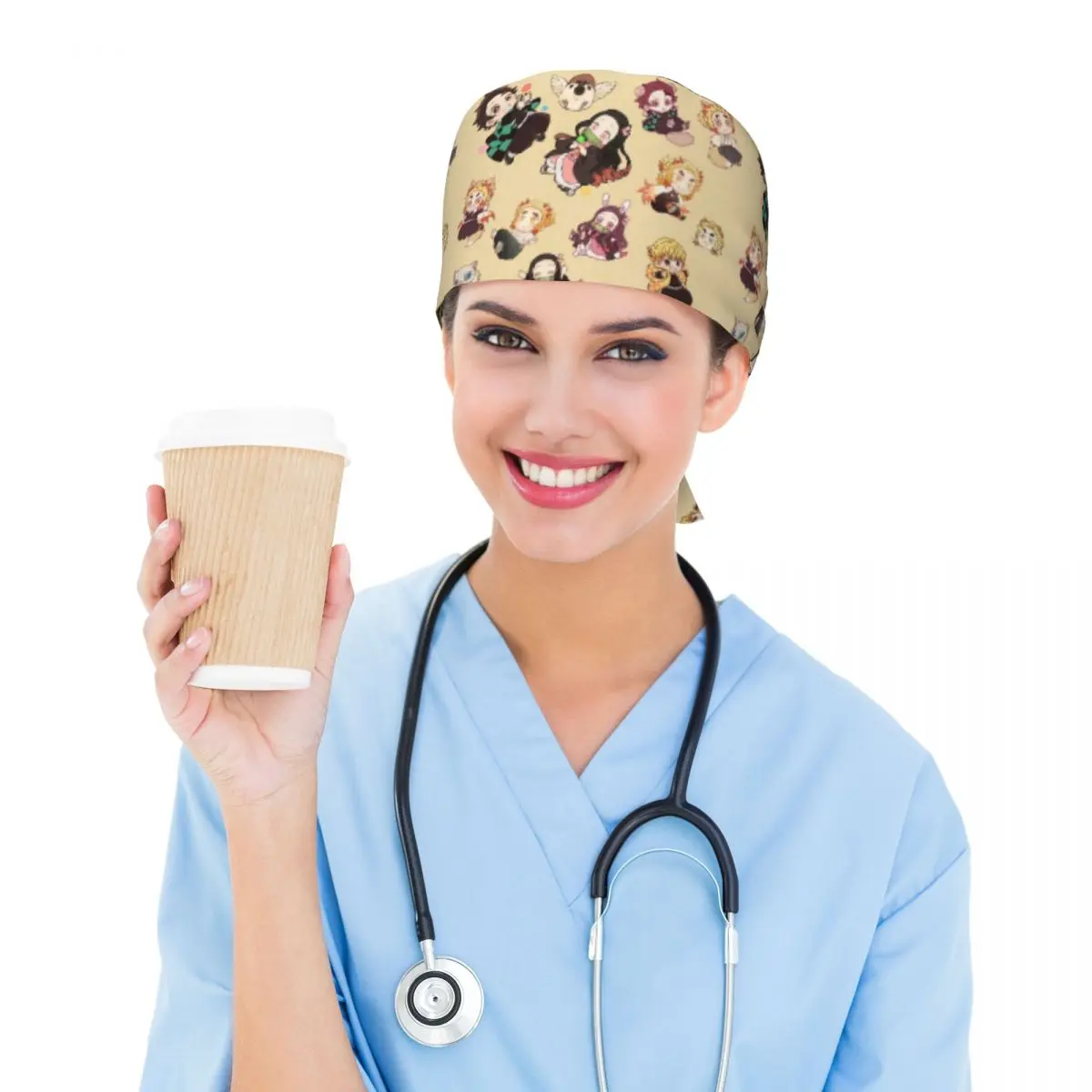 カスタム Demones S-Slayer スクラブキャップ手術帽子男性女性手術室キャップオペレーター帽子ラボワークス帽子