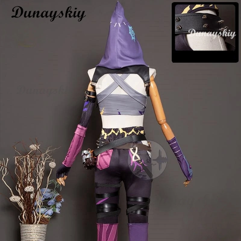 Arcane Jinxx Косплей Фэнтезийный женский костюм с капюшоном, шарф, парики, 2025 г., игра LoL TV 2, костюм, маскировка, наряды для взрослых женщин по индивидуальному заказу