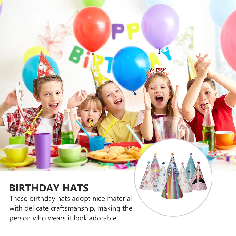 

16 Pcs Hat Headdress Kids Crown Sequin Ball Cap Party nament Birthday Child Birthday Hat Celebration Holiday