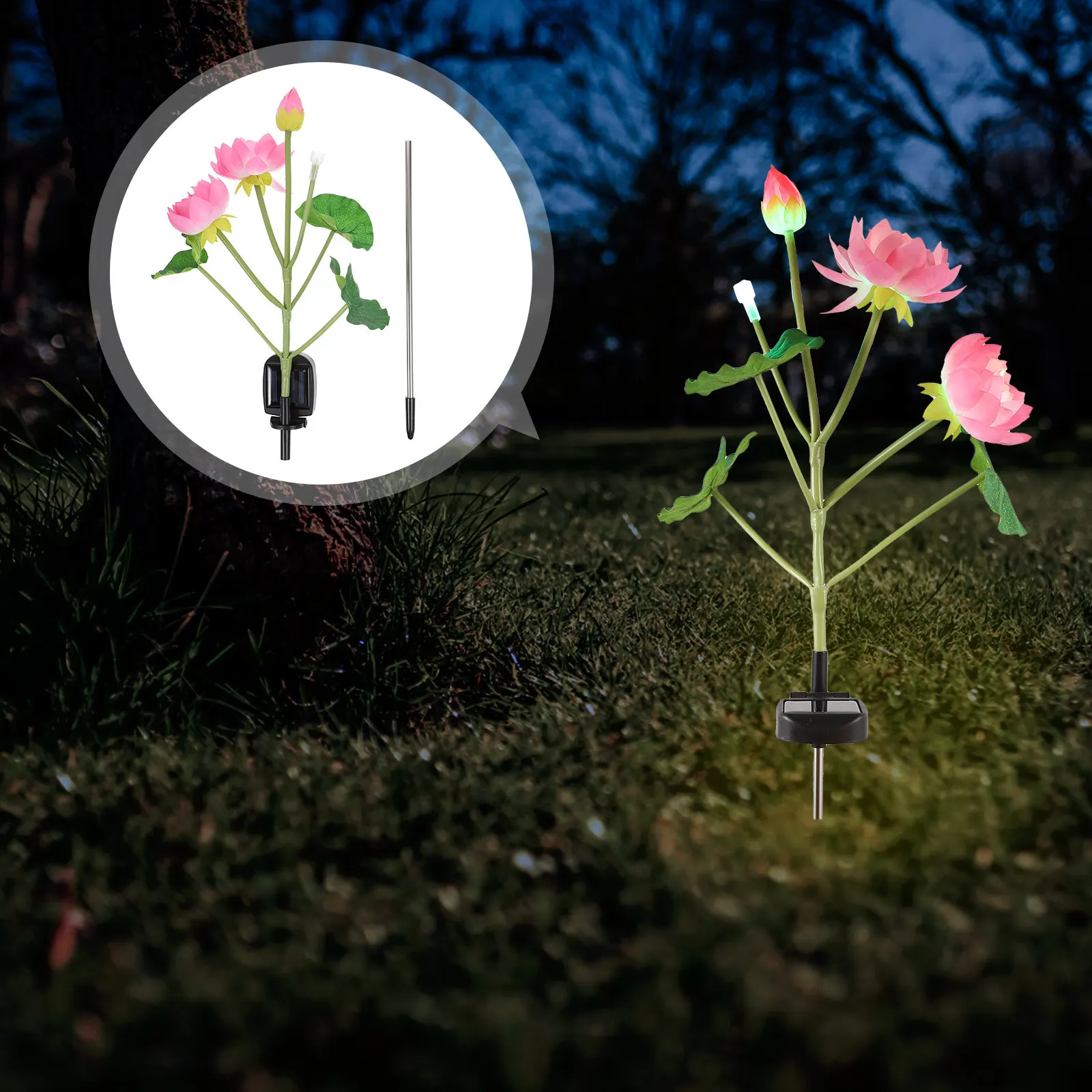 

Lotus Shape Solar Lights Outdoor Color Changing Landscape Lighting Solar Path Lights Landscape Lighting Garden Decoration