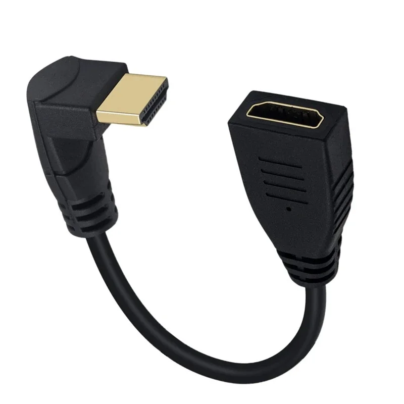 Przedłużacz 2.0 kompatybilny z HDMI 90 stopni prostopadły przewód łokciowy męski do żeński 2K * 4K @ 60HZ Ultra 3D 1080P Ethernet