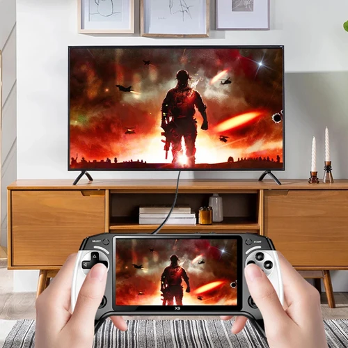 Imagen 2 del producto Consola de juegos portátil X9, pantalla de 5,5 pulgadas, reproductor de videojuegos Retro con 9 emuladores de juegos clásicos, más de 2000 juegos, compatible con GBA GBC