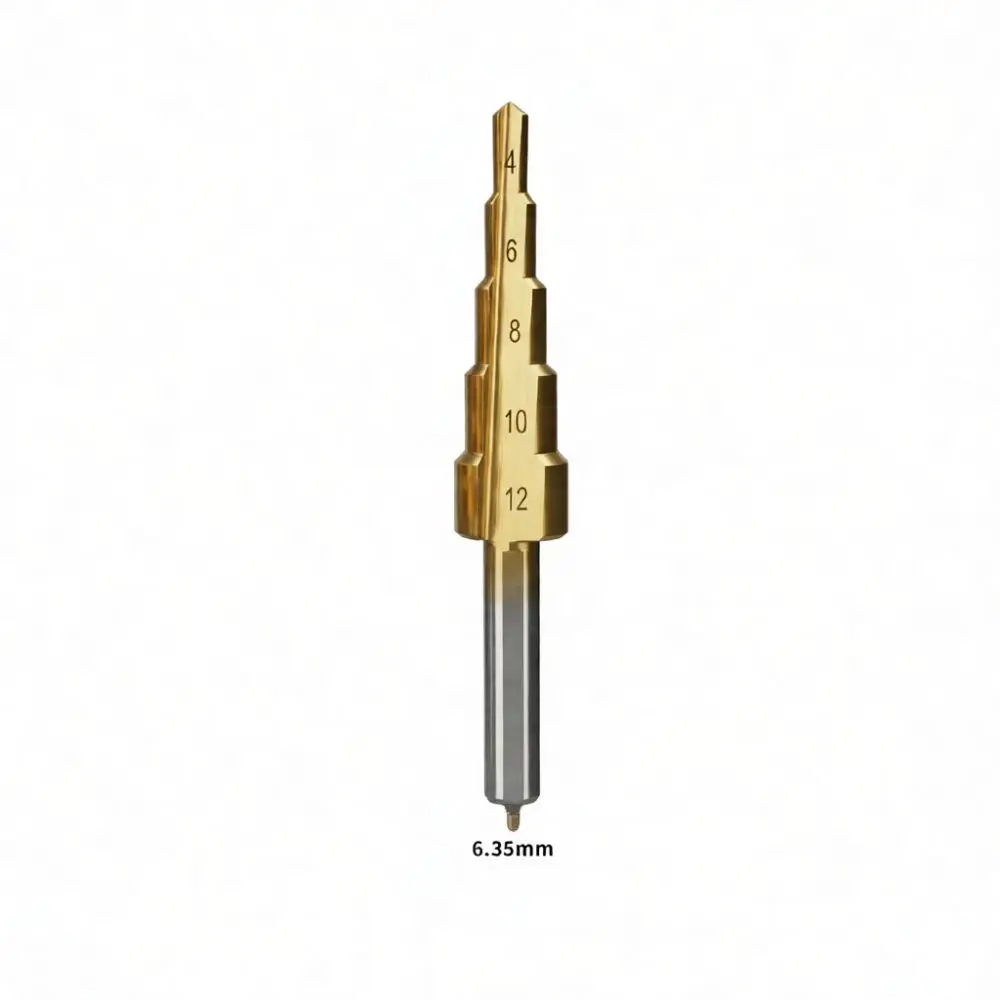 High Quality Saw Drill Bit Set Titanium Coated Spiral Step Hole Cutter For Metal Sheet Opening Hardware Tools Kit