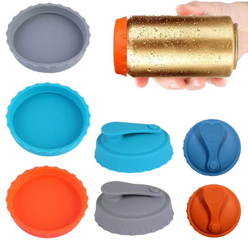 1Pcs Soda Lid Covers Multi-color Beverage Cans Protector Silicone Can Covers Beer Bottle Cap Tin Can Soda Coke Leak-Proof Cap