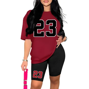 Damen Sommer Set Casual Shorts Set Sport Damen Sommer Shirt Shorts 2 Stück Street Wear Set Damen Sommerkleid ung