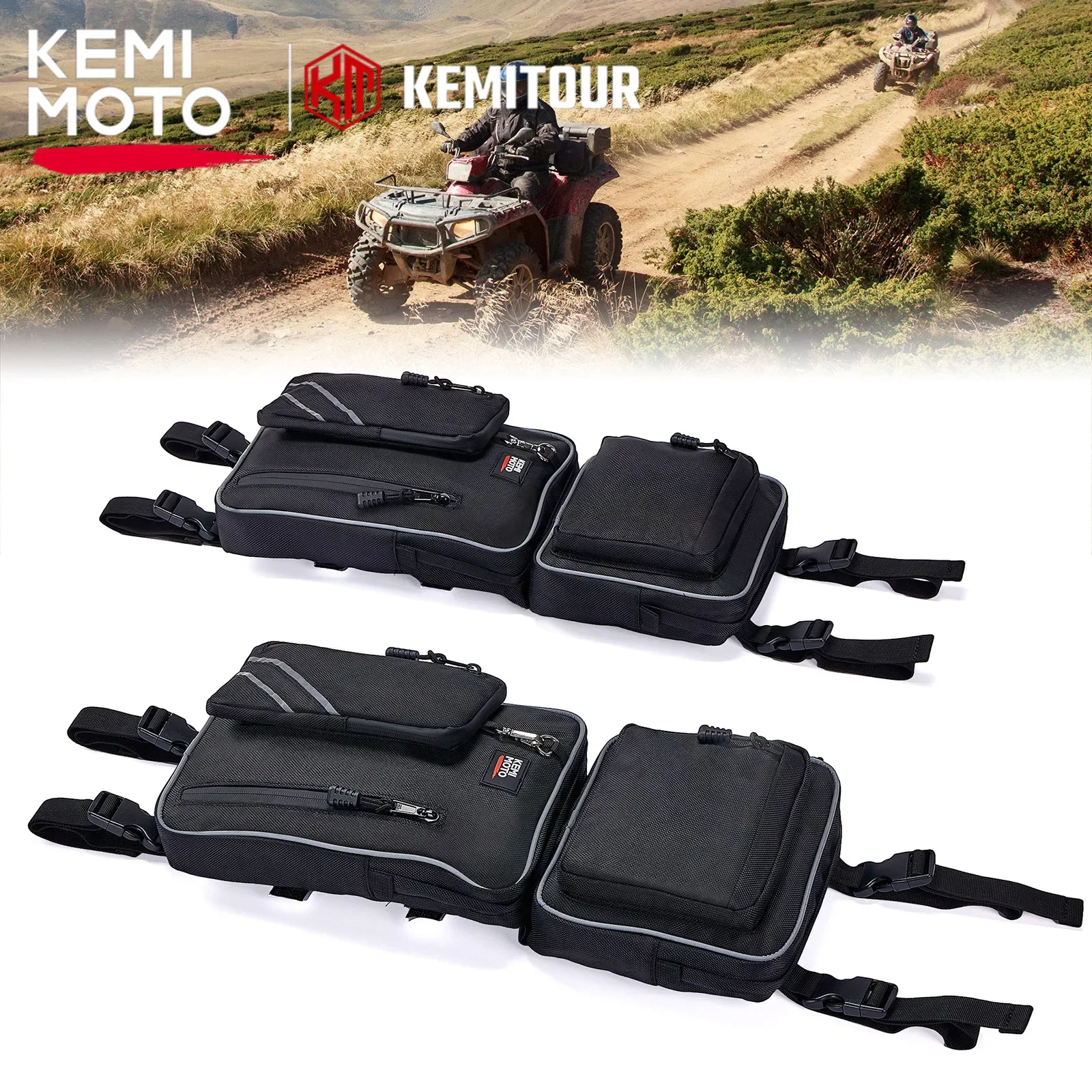 KEMIMOTO ATV Fender Bag Compatible with Sportsman Scrambler for Honda TRX FourTrax for Yamaha for Kawasaki for Can-Am for Cfmoto