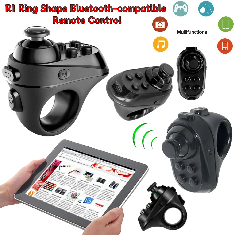 R1 Mini Ring Bluetooth 4.0 Wireless VR Remote Game Controller Rechargeable Joystick Gamepad for IOS Android Phone VR 3D Glasses