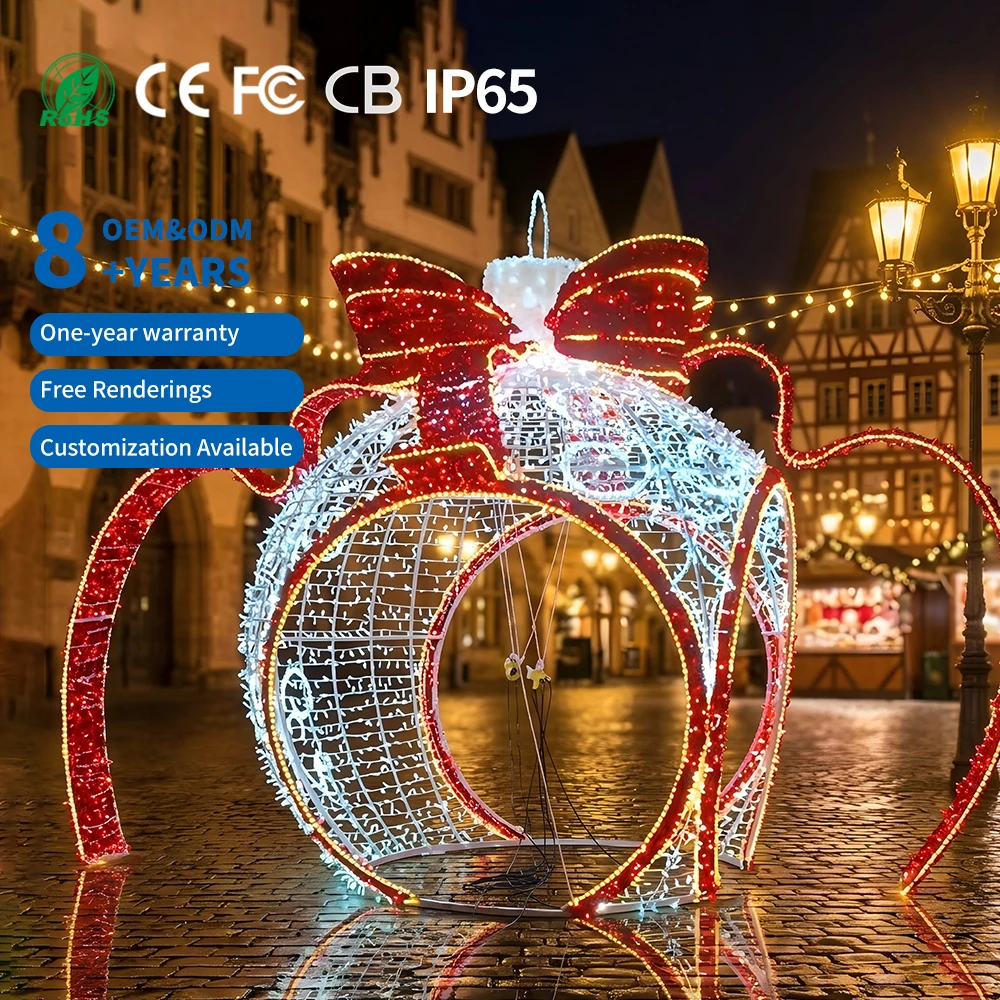 Outdoor IP65 LED Christmas Ball Motif Light Dimmable New Year's Day Halloween Wedding Decoration Holiday Illuminated Landscape