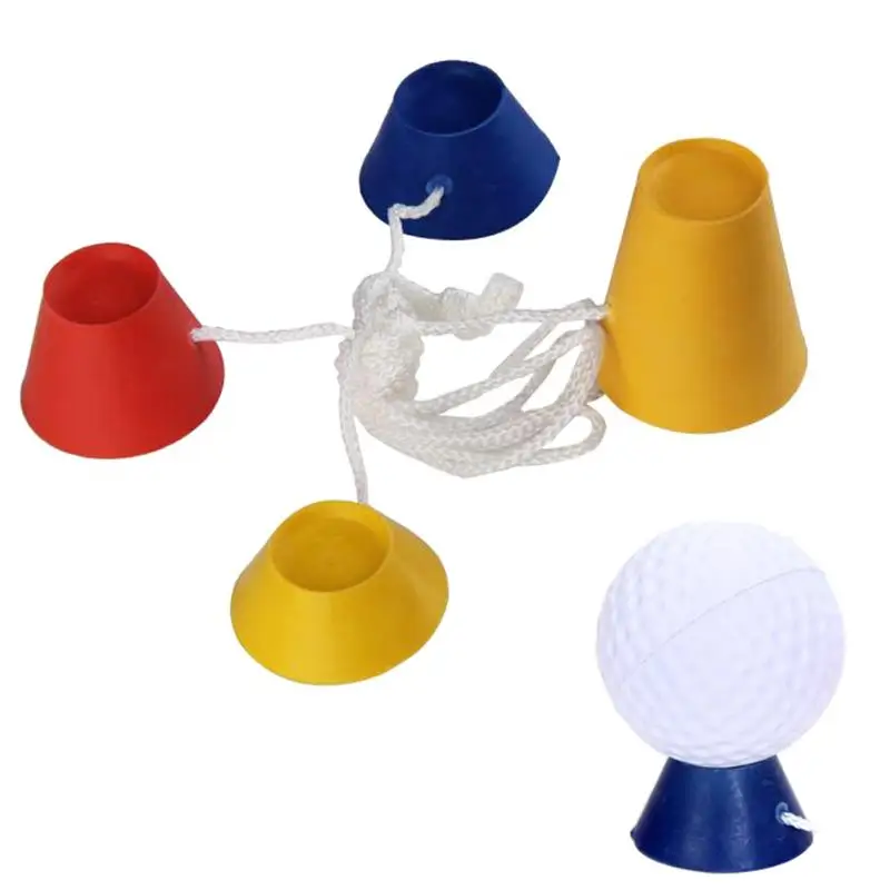 4 IN 1 Golf Rubber Tees Winter Tee Set 33mm Golf Training Durable Soft Cushion Rubber Kits with Rope for Golfer New Golf Tee