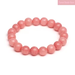 Natural Stone Pink Chalcedony Bracelet for Woman for Gift Handmade Gem Semi Precious Gemstone Lucky Chakra Couple 6/8/10/12mm